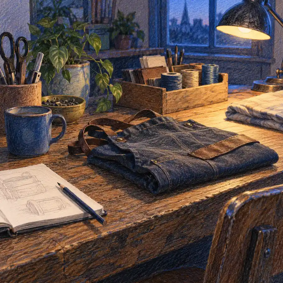 Illustration of owner-operated businesses equipment and workspace